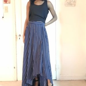 Long Striped Korean Skirt